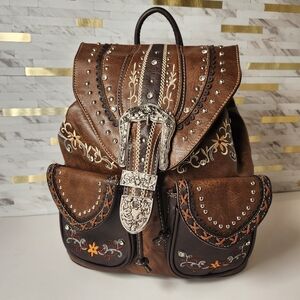 Brown Western Backpack with Buckle